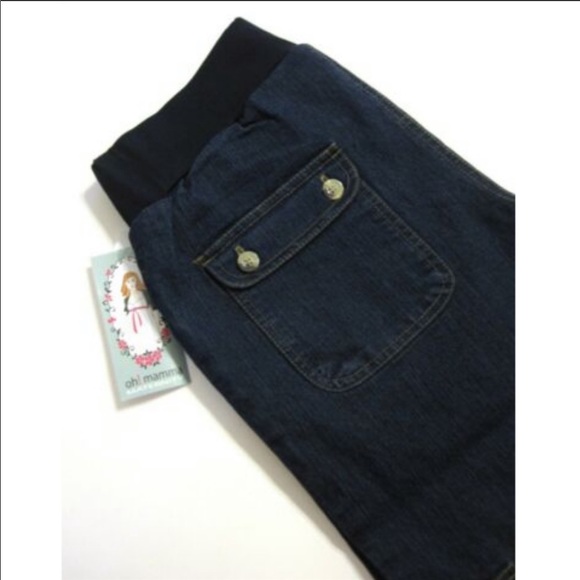 NWT Maternity Wide Leg Cargo Jeans M - Picture 2 of 3